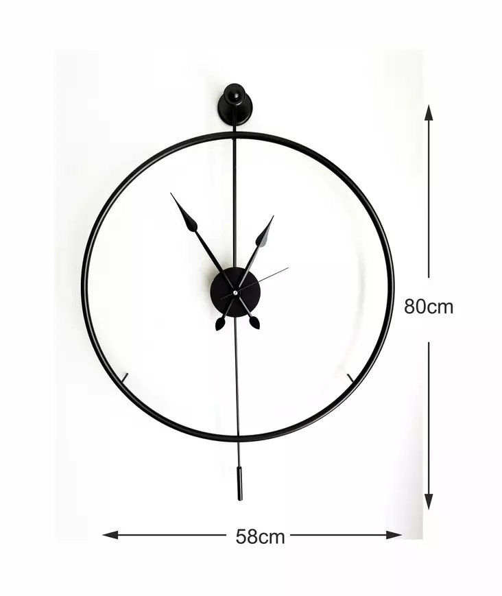 Väggklocka Wallity Svart Metall 58x80 cm - Väggklockor - 8684282802686 - 1