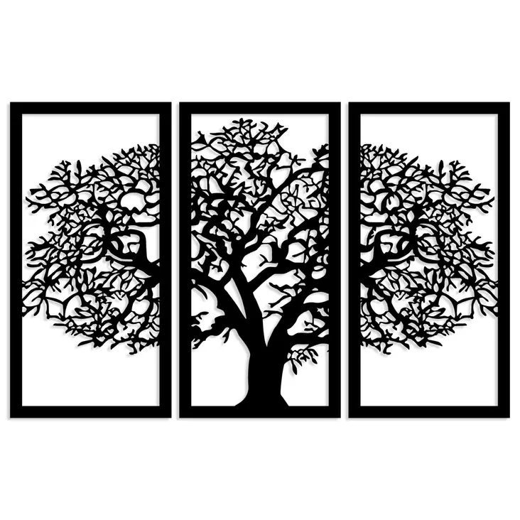 Väggdekor Trä Wallity A?aç 5 Svart Trä 66x105 cm - Dekorationer, prydnadsföremål - 8681875826876 - 1