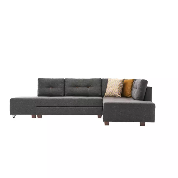 Hörnbäddsoffa Atelier del Sofa Manama Antracit Polyester 280x206x85 cm - Soffor - 8682870692916 - 1