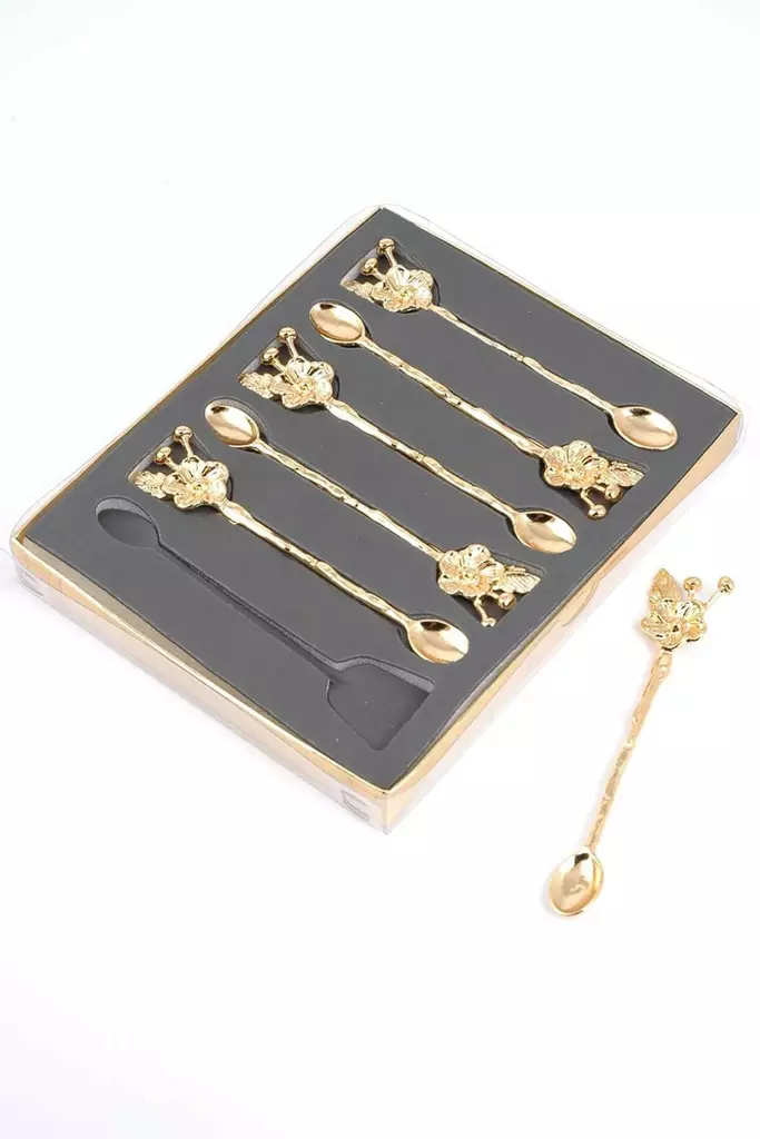 Skedset Hermia Guld Zamak 6 Delar - Bestick och serveringsredskap - 8682870862876 - 1