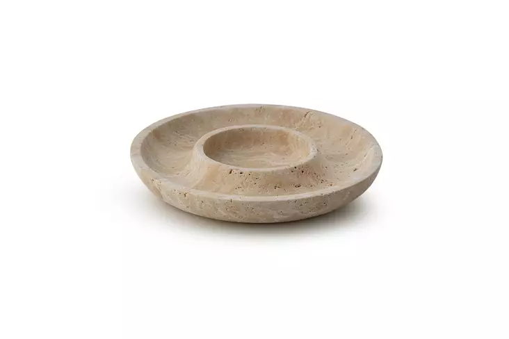 Badrumsbricka Mijölnir Beige 100% Travertinmarmor 22 cm - Badrumstillbehör - 8684283055456 - 1