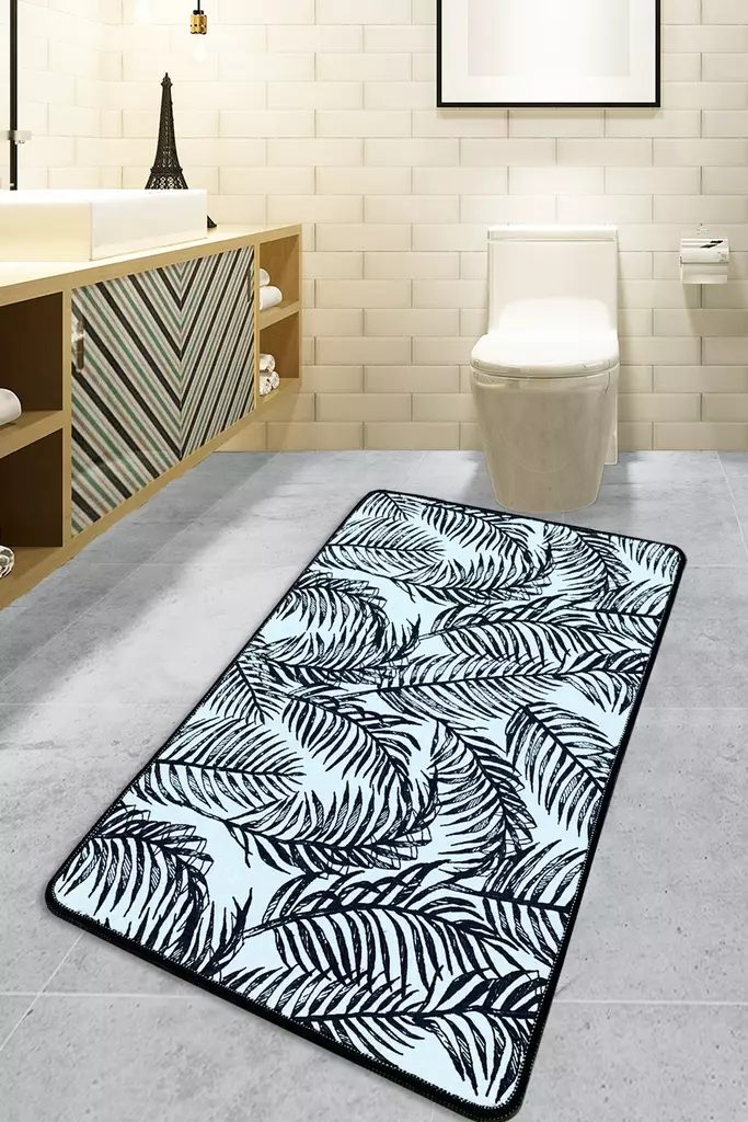 Badrumsmatta Mijölnir Flerfärgad 100% Polyester Antibakteriell Halkfri Maskintvättbar 70x120 cm - Badrumsmattor och våtrumsmattor - 8684282009856 - 1