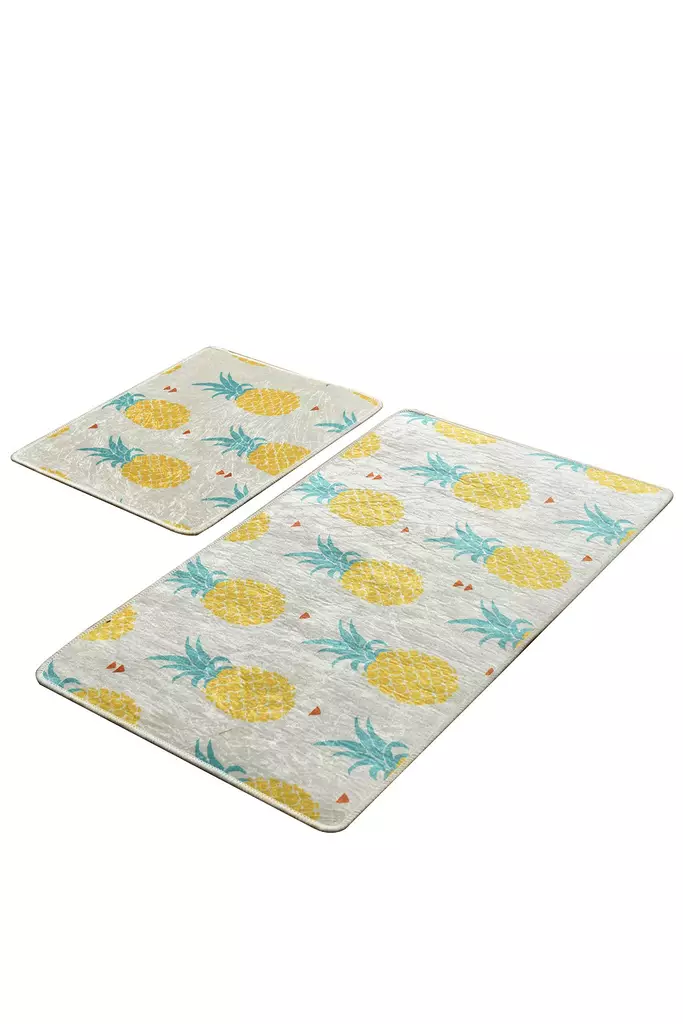 Badrumsmatta Set Mijölnir Flerfärgad 100% Polyester Antiallergisk Halkfri 50x60 cm & 60x100 cm - Badrumsmattor och våtrumsmattor - 8681875219876 - 1