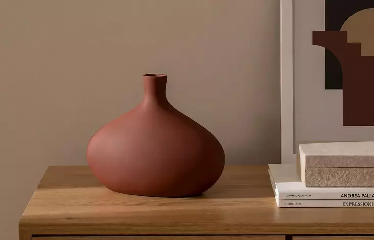Vas Aberto Design CY0201 Tegelröd Keramik 24x12x19 cm - Hängande blomkrukor och vaser - 8684282979906 - 1