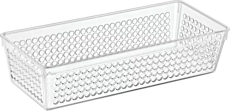 Genomskinlig plastförvaringskorg perforerad 1900 ml - Förvaringslådor och korgar - 8720573580106 - 1
