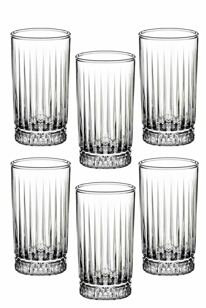 Glasuppsättning (6 st), transparent, 6,5 x 6,5 x 12,5 cm / 195 ml, tålig, elegant - Dricksglas - 8684283427956 - 1