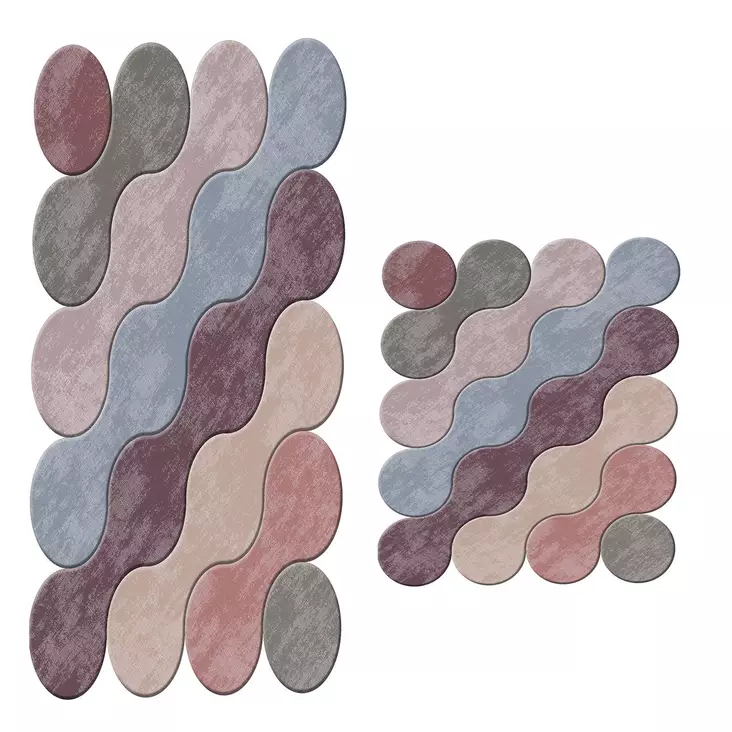 Lyxigt badrumsmatteset (2 st), flerfärgat, 50 x 60 cm och 60 x 100 cm, mjukt, halkfritt - Badrumsmattor och våtrumsmattor - 8682870989146 - 1