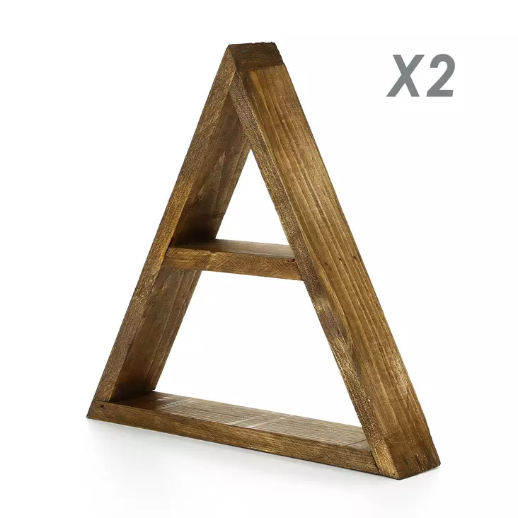 Vägghylla Hanah Home Aa079 Valnöt Massiv Furu 33x30x6 cm - Vägghyllor - 8681875072716 - 1