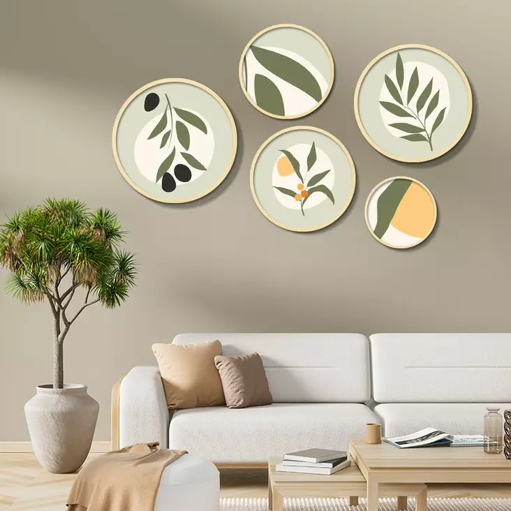 Inramad MDF-tavla Wallity Flerfärgad MDF 43,5x43,5 cm 5 Delar - Tavlor och ramar - 8684283551286 - 1