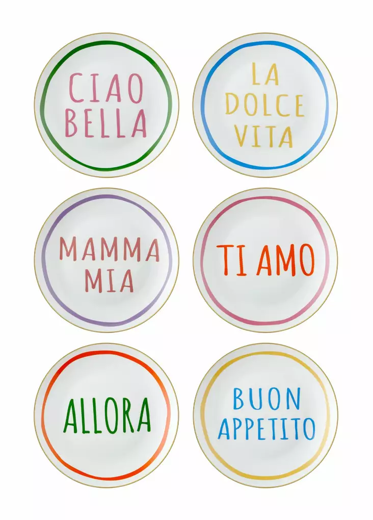 Assietter Set Hermia Flerfärgad Porslin 6 Delar - Tallrikar - 8684283782666 - 1