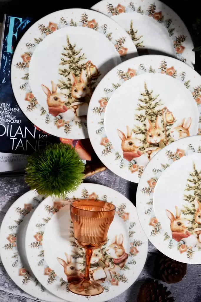 Assietter Set Hermia Flerfärgad Porslin 6 Delar - Tallrikar - 8684283765676 - 1