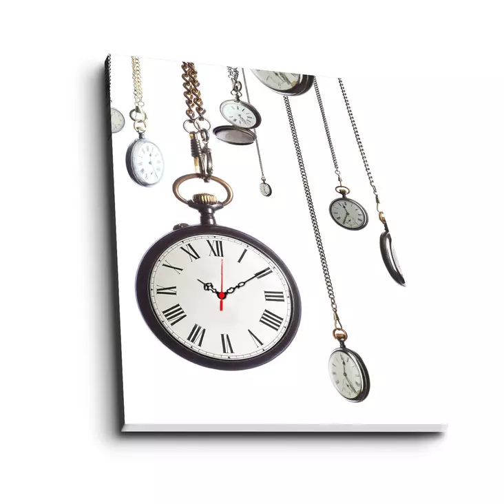 Väggklocka Wallity Flerfärgad Canvas 45x70 cm - Väggklockor - 8681181056936 - 1