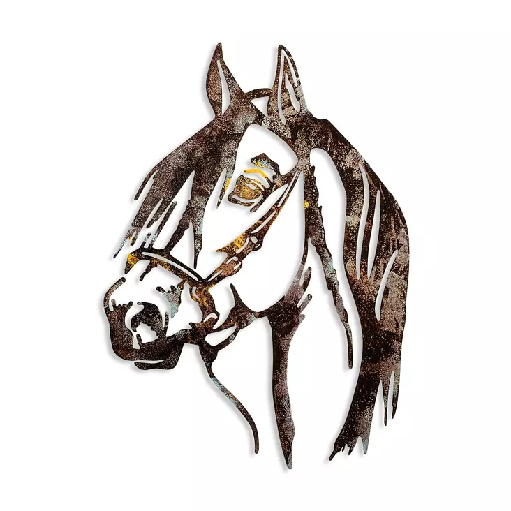Väggdekor Metall Wallity Horse Flerfärgad Metall 38x53 cm 2 Delar - Dekorationer, prydnadsföremål - 8683743851706 - 1