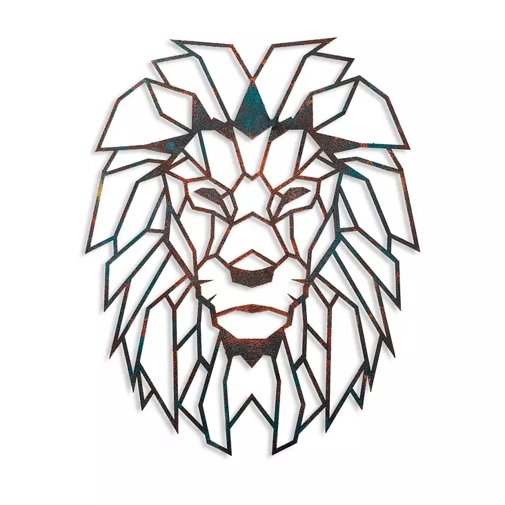 Väggdekor Metall Wallity Lion Flerfärgad Metall 40x50 cm 2 Delar - Dekorationer, prydnadsföremål - 8683743851676 - 1