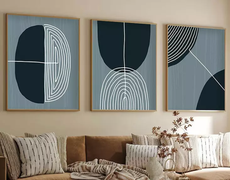 Inramad MDF-tavla Wallity Flerfärgad MDF 50x70 cm 3 Delar - Tavlor och ramar - 8684282340966 - 1