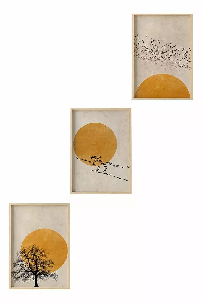 Inramad MDF-tavla Wallity Flerfärgad MDF 35x50 cm 3 Delar - Tavlor och ramar - 8684282338956 - 1