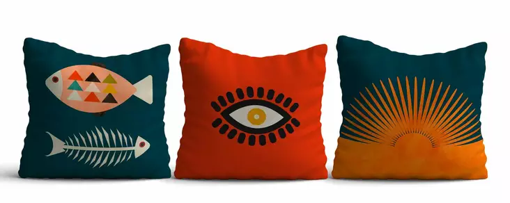 Kuddfodral Set Aberto Design Asr_plw25 Flerfärgad Bomull Polyestermix 43x43 cm - Prydnadskuddar - 8684283661176 - 1