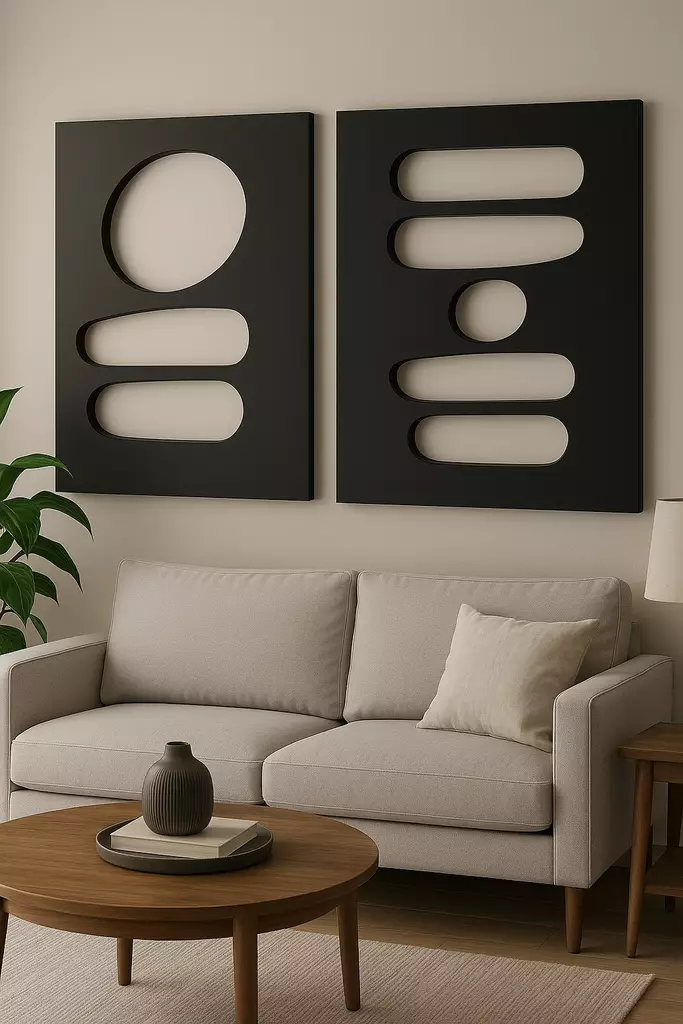 MDF-tavla Wallity Svart MDF 50x70 cm 2 Delar - Tavlor och ramar - 8684283720446 - 1