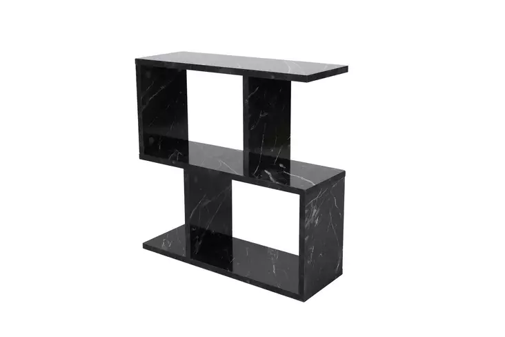 Sidobord Hanah Home Life Marmormönster Svart Spånskiva 60x60x20 cm - Sidobord och extrabord - 8684282480396 - 1