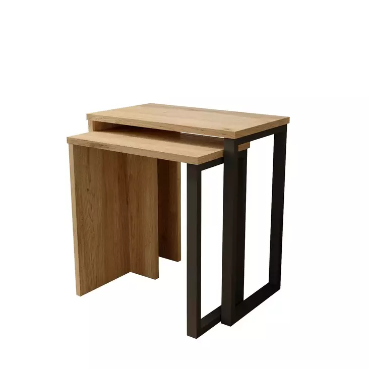 Nästbord Hanah Home On7 Su Valnöt Ek Spånskiva 51x52,8x29,5 cm 44,5x47,8x24,5 cm - Bord - 8684282369196 - 1