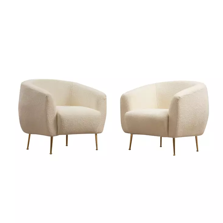 Öronlappsfåtölj Atelier del Sofa Eses Cream Bouclé 70x80x82 cm - Fåtöljer - 8683342961806 - 1