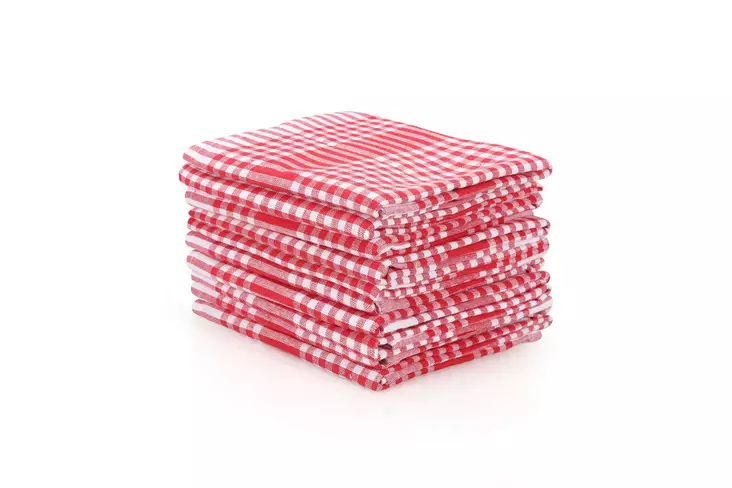 Tvättlapp Set Hermia Pötikareli Röd Vit Bomull 10 Delar - Handdukar - 8681875671506 - 1