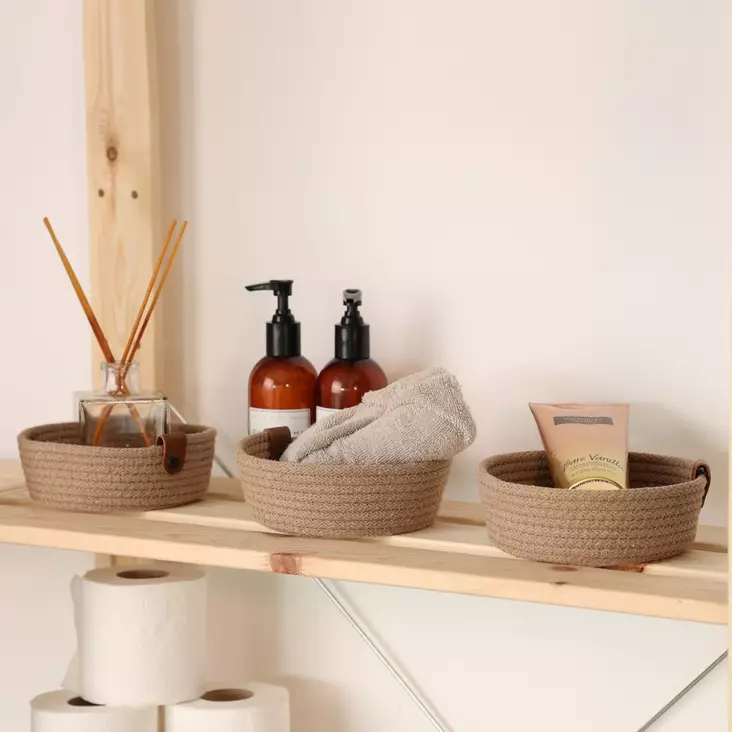 Skrivbordsorganisatör Aberto Design JUT03001228D Beige Bomull Juterep 15x15x6 cm - Förvaringslådor och korgar - 8683742917076 - 1