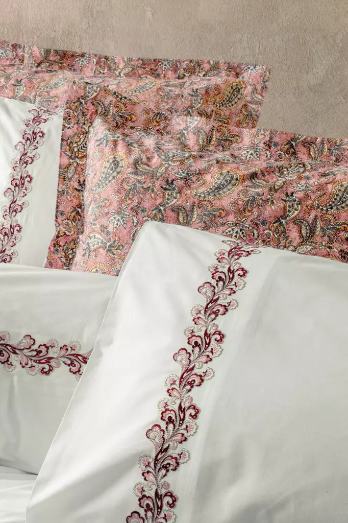 Ranforce påslakanset för dubbelsäng, rosa, 200 x 220 cm, mjukt, lättskött - Lakan och örngott - 8684283402816 - 1