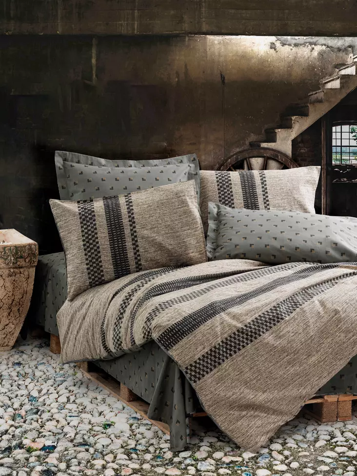 Påslakanset Dubbel L'essentiel Arlo Brun Bomull 200x220 cm 240x260 cm 50x70 cm - Lakan och örngott - 8683743425136 - 1