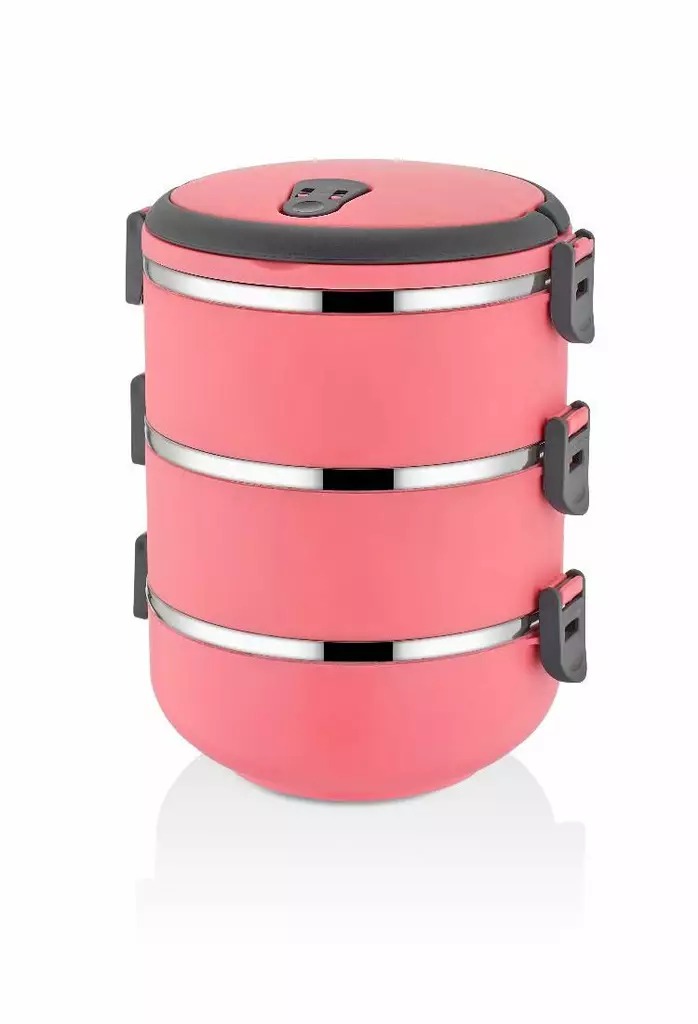 Matlåda Set Hermia Röd Rostfritt Stål 3 Delar - Matlådor och matförvaringsbehållare - 8683342445856 - 1