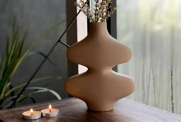 Vas Aberto Design CY0096 Brun Keramik 19x5x21 cm - Hängande blomkrukor och vaser - 8684282978886 - 1