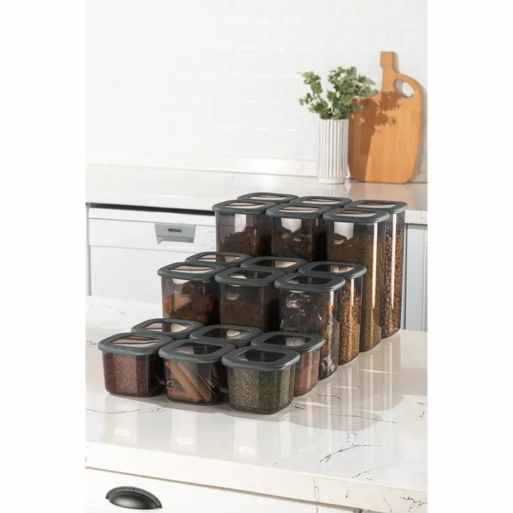 Förvaringslåda Set Hermia Antracit Plast 18 Delar - Plastlådor och förvaringslådor - 8683742869276 - 1