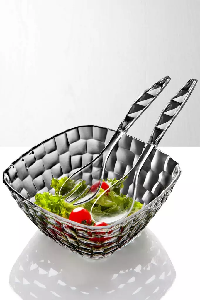 Salladsbestick Hermia Rökgrå Akryl 2 Delar - Serveringsfat - 8684282654766 - 1