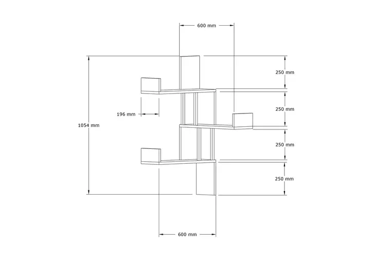 Vägghylla Hanah Home Bombe Safir Ek Spånskiva 105x60x20 cm - Vägghyllor - 8683342397896 - 1