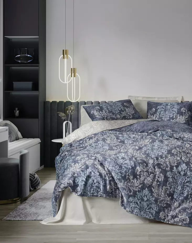 Satin påslakanset, dubbel, beige, 200 x 220 cm, mjuk, hållbar, lättskött - Lakan och örngott - 8684283028276 - 1