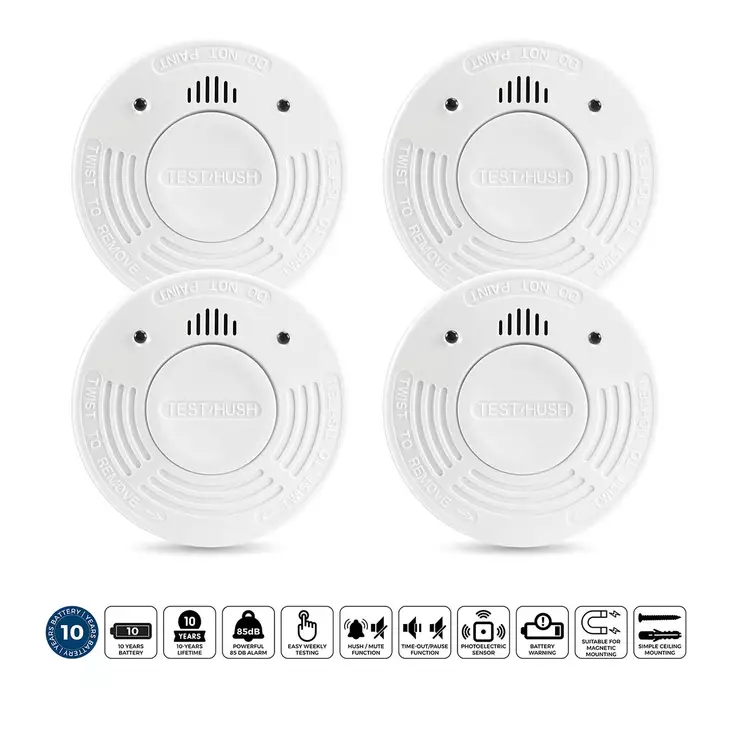 Rökdetektor med 10 års batteri- och sensortid 4-pack Vit - Brandvarnare och kolmonoxidvarnare - 8711902089476 - 1