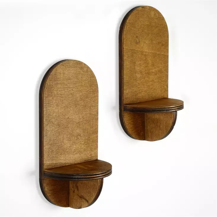 Vägghylla Hanah Home Raf262 Valnöt Plywood 13x26x9 cm - Vägghyllor - 8684282095736 - 1