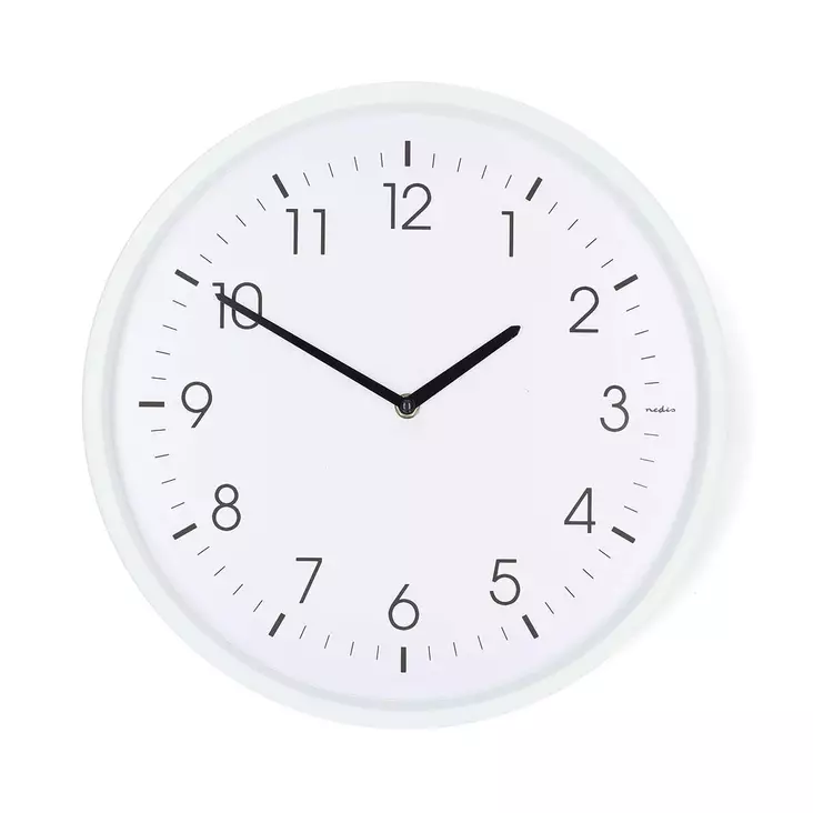 Väggklocka | Diameter: 360 mm | ABS | Tyst rörelse | Vit - Klockor - 5412810473946 - 1