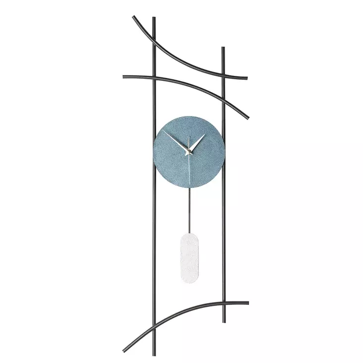 Väggklocka Metall Wallity Ken Blå Grå Metall 75x30 cm - Väggklockor - 8683742882466 - 1