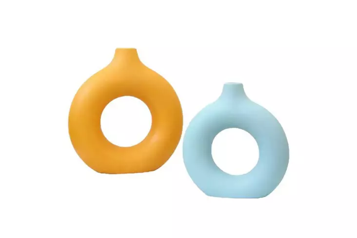 Vas Set Aberto Design Iskandinav Halka Blå Orange Keramik 15x4x20 cm 15x4x16 cm - Hängande blomkrukor och vaser - 8684282698296 - 1