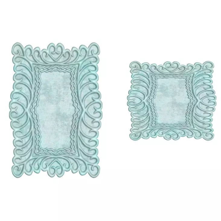 Badrumsmatta Set Mijölnir Blå 100% Polyester Halkfri Antibakteriell Maskintvättbar 50x60 cm & 60x100 cm - Badrumsmattor och våtrumsmattor - 8682870987876 - 1
