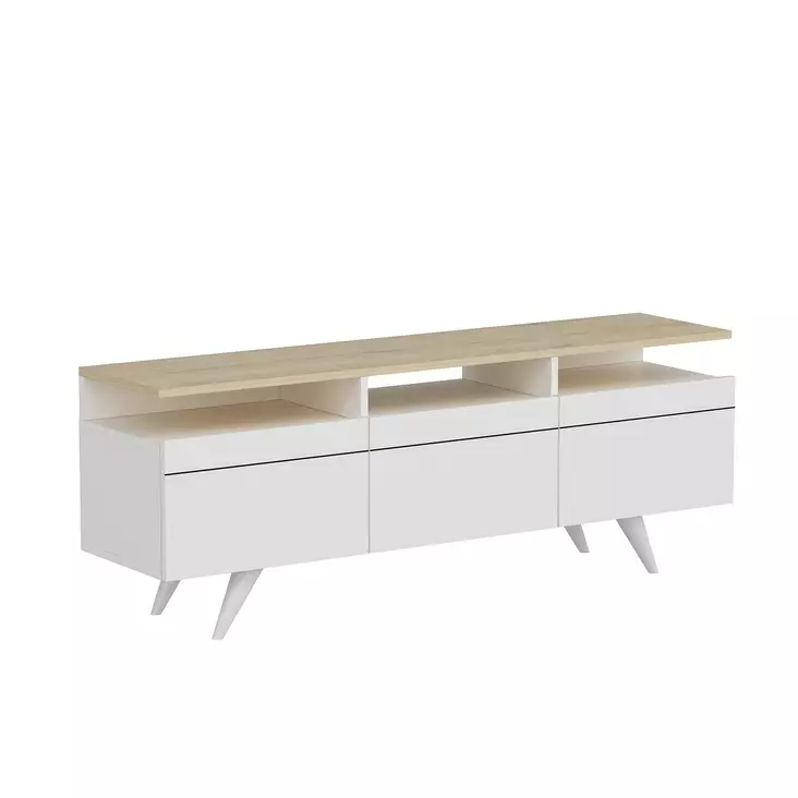 TV-bänk Hanah Home Berlin 150 Ek Vit Spånskiva 150x52x35 cm - TV-bänkar - 8682870115026 - 1