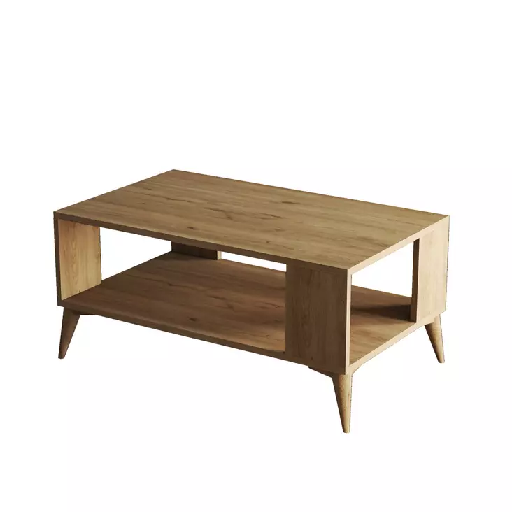 Soffbord, ek, 90 cm x 54 cm x 41,6 cm, hållbart, platsbesparande - Bord - 8683743041626 - 1