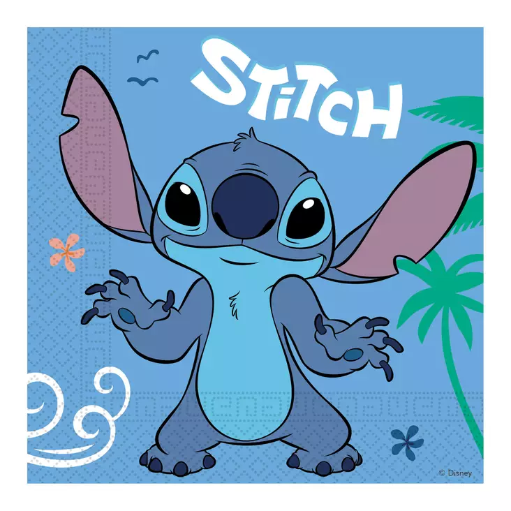 Stitch Lautasliina 33x33 cm 20 kpl - Värikkäät paperiservetit lastenjuhliin ja syntymäpäiville - Servetter - 5201184967966 - 1