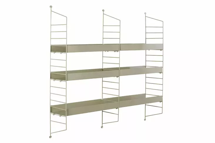 Vägghylla Hanah Home Cm068B Taupe Metall 98x21x100 cm - Vägghyllor - 8684283715336 - 1