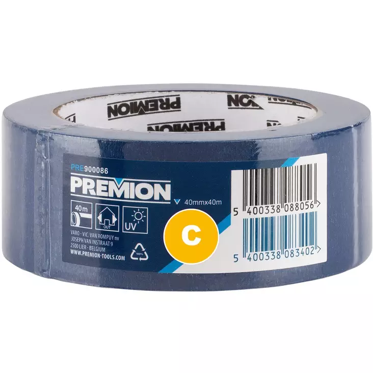 Teippi 40mmx40m Premion sininen - Byggtejp - 5400338088056 - 1