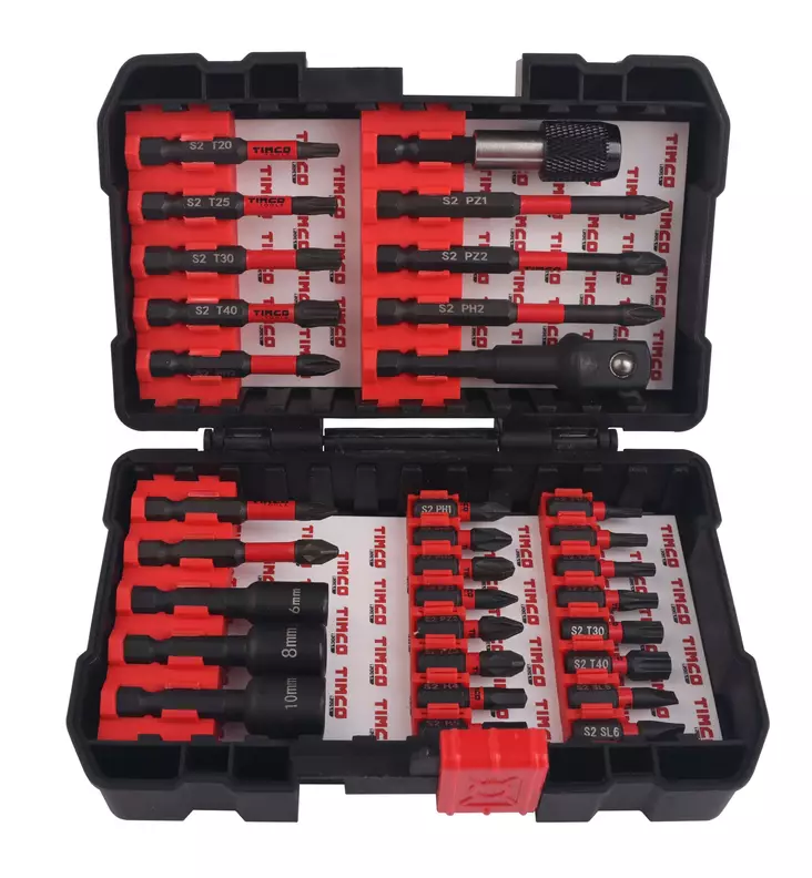 Timco 31-delad bitsats lång - Skruvbits och hållare - 6438014417196 - 1