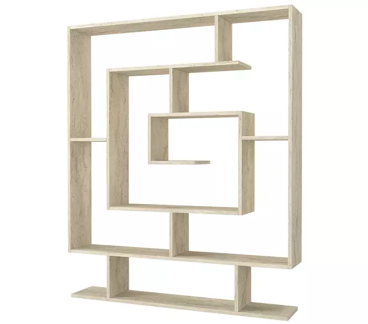 Bokhylla Hanah Home Sarmasik Travertin Spånskiva 124,8x149,4x22 cm - Bokhyllor - 8684283018246 - 1
