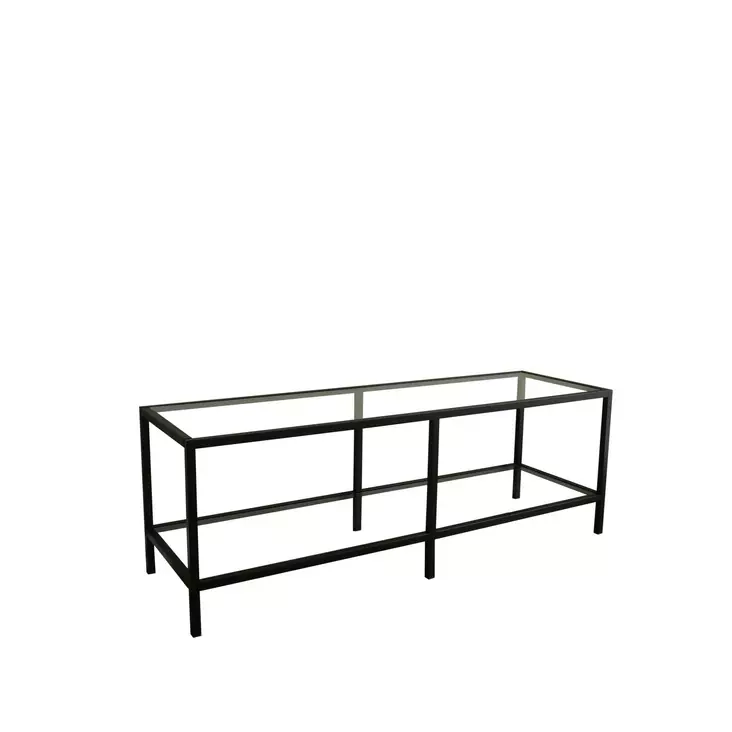TV-bänk Hanah Home Basic TV500 Svart Härdat Glas Metall 130x45x40 cm - TV-bänkar - 8682870660496 - 1
