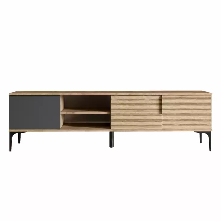 TV-bänk Hanah Home Tarz Antracit Ek Spånskiva 180x49x33 cm - TV-bänkar - 8684283421176 - 1
